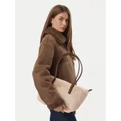 Ročna torba Tommy Hilfiger Popette East West Tote Faux Fur AW0AW19310 Svetlo bež