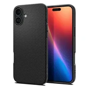 shumee Ovitek Spigen Liquid Air za iPhone 16 Plus, črn