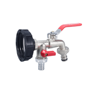INF IBC Tote Valve - 4-smerni adapterski pokrov s pipo iz zlitine in teflonskim trakom, (21275605)