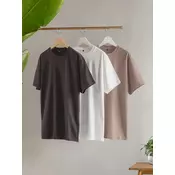 Trendyol Majica siva/antracit/bela