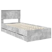 Krevetna konstrukcija s ladicama Betonski sivi 90 x 200 cm Siva 210 x 93 x 90 cm