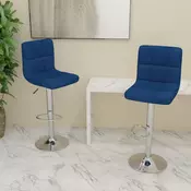 Vidaxl vidaXL Barski stoli, komplet 2 kosov, modri, oblazinjeni s tkanino