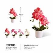 KMT Veštacka Phalaenopsis orhideja u saksiji, 2 grane, 10 cvetova