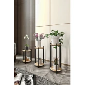 Hanah Home Postolje za cvece Flower Desk Round, Hrast