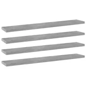 Vidaxl Dodatne police za omaro 4 kosi betonsko sive 60x10x1,5 cm