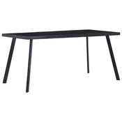 Vidaxl Jedilna miza črna 180x90x75 cm kaljeno steklo