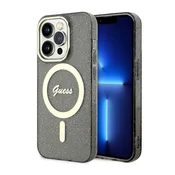 Guess Etui Guess Glitter Gold MagSafe za iPhone 14 Pro Max - črno