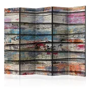 artgeist Paravan Colourful Wood I, 5-Delni, Enostranski