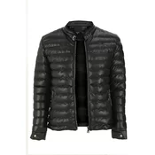 74456 Dewberry Slim Fit Puffer Mens PU Jacket-BLACK