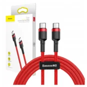 shumee Trpežen pleten kabel USB-C na USB-C QC3 1m - rdeč