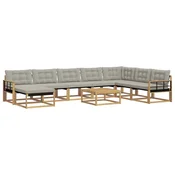 Set vanjskih sofa 9 pcs Bijela i svjetlosiva 79 x 79 x 37 cm
