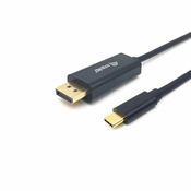 EQUIP USB 2.0 Type C DisplayPort 1.2/1.2a transformator Crno 1m 133426