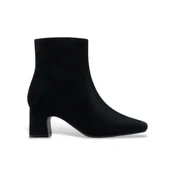 Clarks za ženske. 26182936 Fernie Zip usnjeni gležnjarji črni (37), Črna, 5 do 8 cm, Semiš, Priložnostno