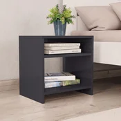 Nocni ormaric visoki sjaj sivi 40x30x40 cm konstruirano drvo