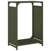 Vidaxl Stojalo za drva olivno zelena 44x28x65 cm hladno valjano jeklo