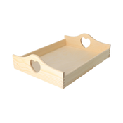 AtmoWood Lesen servirni pladenj 40x30cm s srčkom