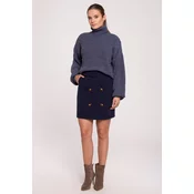 Makover Womans Skirt K113 Navy Blue