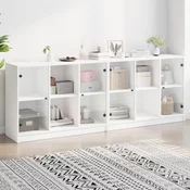 Regal za knjige s vratima bijeli 204x37x75 cm konstruirano drvo
