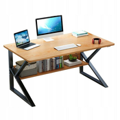 Računalniška miza, pisarniška miza s polico 100x60cm rjava