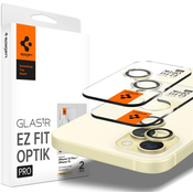 Spigen Glass tR EZ Fit Optik Pro 2 Pack, yellow - iPhone 15/15 Plus/14/14 Plus (AGL07168)