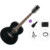 Ibanez AJ7012M1E-BK Premium SET Black 12 strunska elektroakustična kitara