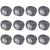 vidaXL Vanjski solarni LED reflektori u obliku kamena 12 kom