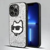 Karl Lagerfeld Ovitek Karl Lagerfeld Glitter Choupette - silver za iPhone 14 Pro Max (KLHCP14XG2CPS)