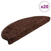 Prostirke za stepenice 20 kom 65x21x4 cm Smede poluokrugle velike