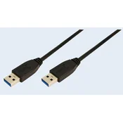 LogiLink USB 3.0 prikljucni kabel [1x USB 3.0 utikac A - 1x USB 3.0 utikac A] 3 m crni LogiLink