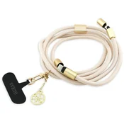 Originalen polnilni in podatkovni kabel in vrvica za telefon Guess CBDY 4G Charm USB-C v USB-C - 1.5m - bež