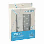 New Baby Softy Natisnjene bombažne plenice 70x70 cm 4 kosi sive in bele barve