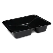 Posoda za meni (PP) Foodyboxx ekstra močna 3-delna črna 227 x 178 x 49 mm [50 kosov]