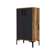 Hanah Home Prag Walnut Anthracite (845HCT4107) Cipelarnik, Braon-Crna