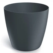 shumee Antracitno matiran plastični cvetlični lonček 15,8 x 14,5 cm z gladkim pokrovom Mate