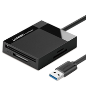 NEW Bralnik pomnilniških kartic SD / micro SD / CF / MS vtič USB 3.0 - črn