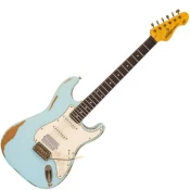 Vintage električna kitara V6H ICON HSS Ultra-Gloss Distressed Laguna Blue