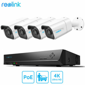 Reolink RLK8-800B4-A Sigurnosni komplet, 1x NVR jedinica za snimanje (2TB) + 4x B800 IP kamere, detekcija pokreta/osoba/vozila, 4K Ultra HD, IR LED svjetla, audio snimanje, aplikacija, IP66 vodootporan
