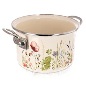 Northix Emajliran jeklen lonec, smetana, 2 l, premer 18 cm