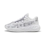 PUMA MB.05 Lo Team Basketball Shoes Youth, Shoes, White/Gray Echo, 35.5