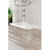 Hanah Home Trpezarijski sto Vals, 130x74x80 cm, Hrom