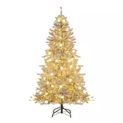 Northix Umetno božično drevo 180 cm s snežnimi kosmiči, 250 LED diod, srebrno