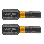 slomart GRAPHITE udarni bit HEX4 x 25 mm, 2 kom