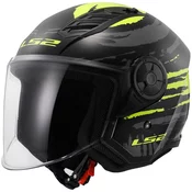 LS2 Of616 Airflow Ii Brush Black / H-v Yellow