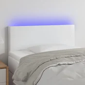 Vidaxl vidaXL Vzglavje postelje z LED diodo belo 90x5x78/88 cm umetno usnje