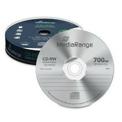 Cd-rw mediarange rewritable 700mb 80min 12xhitrost 1/10 MEDIARANGE