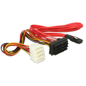 Delock Priključni kabel za trdi disk [1x mini SAS vtič (SFF-8087) - 4x SATA-kombinirani vtič 7+15 pinski, priključek za IDE za napajanj