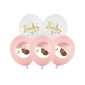 Baloni Baby Girl 30 cm – ružicasti i bijeli, set 6 kom.