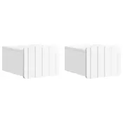 vidaXL Stenski nočni omarici 2 pcs Bela visok sijaj 33 x 34,5 x 24 cm