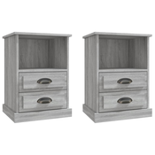 MAISON CHIC Dvo delni komplet Nočne omarice - Nočne mize siva sonoma 43x36x60 cm, (21687313)