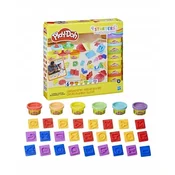 shumee Play-Doh testo s črkami, komplet črk, 6 tub, plastelin E8532